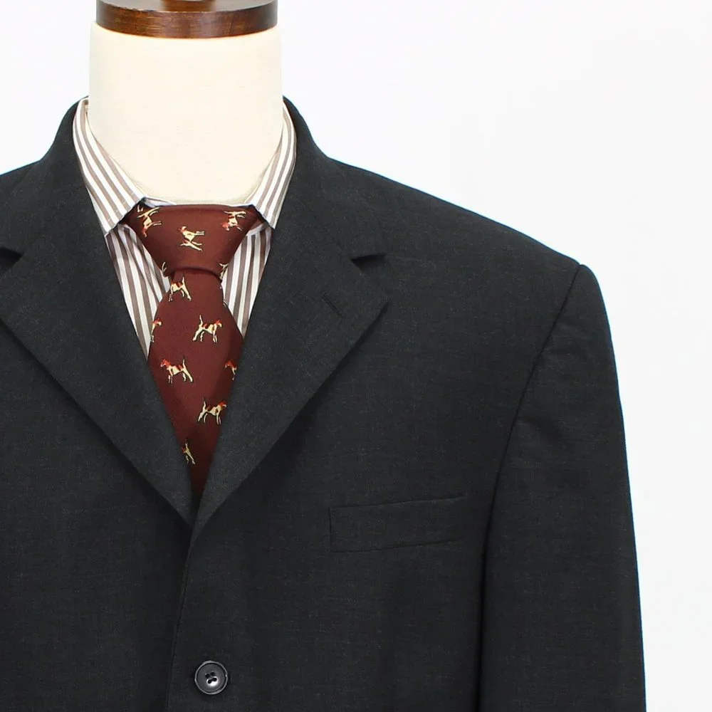 Andrew Fezza 44L Gray Solid 3-Button Sport Coat Blazer Jacket B958